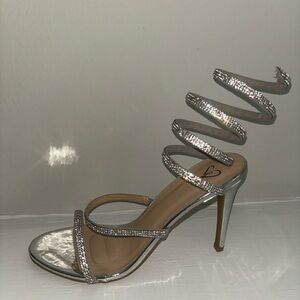 Silver sandal heel